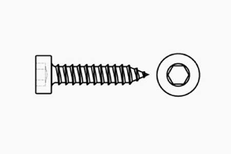 HEX SOCKET WITH SELFTAPING THREADS